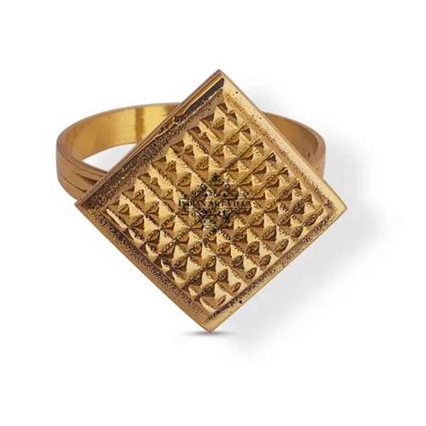 Indian Art Villa Pure Brass Diamond Chequer Design Napkin Ring At Rs