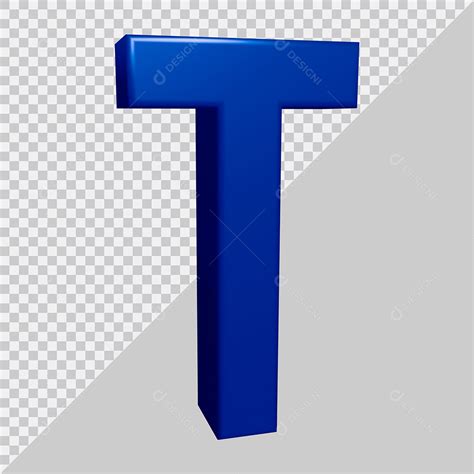 Elemento 3d Para Composição Letra T Azul Psd Download Designi