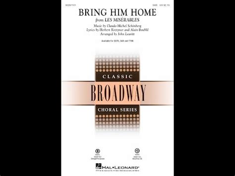 Song - Bring Him Home - Choral and Vocal sheet music arrangements