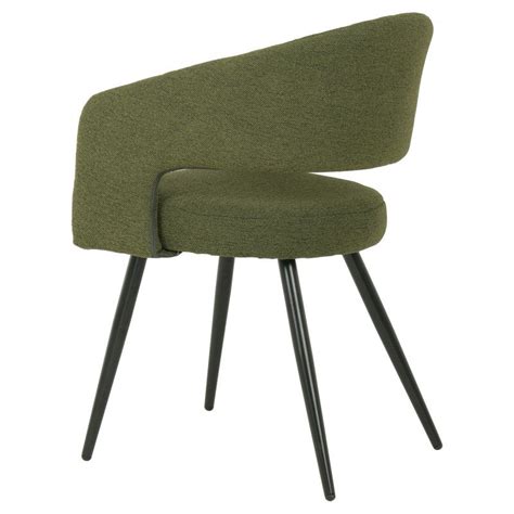 Raleigh Boucle Fabric Carver Dining Chair Olive