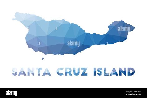 Low poly map of Santa Cruz Island. Santa Cruz Island polygonal map ...