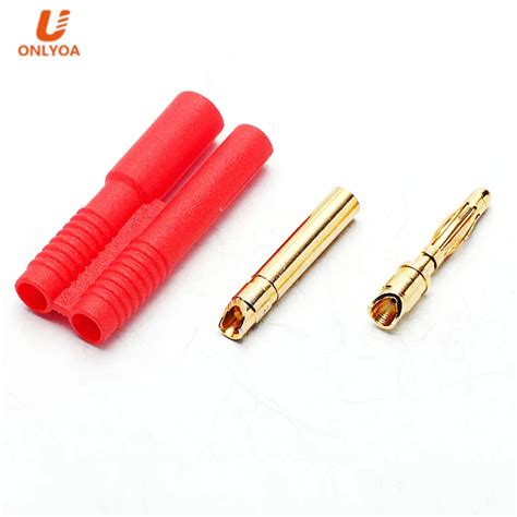 Onlyoa Hxt 2mm Gold Plated Bullet Banana Plug Connectors For Rc Lipo