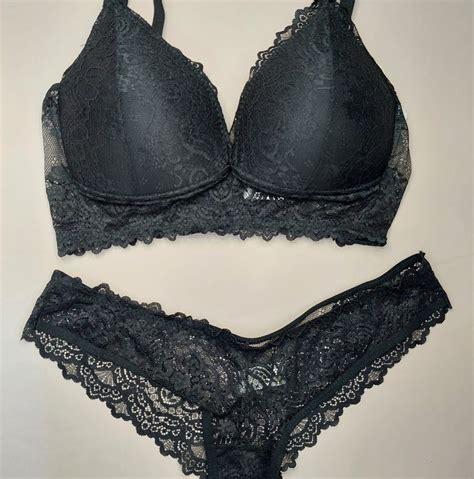 Lingerie Conjunto De Suti E Calcinha Renda Preto Bojo Sem Aro Viva Diva Lingeries