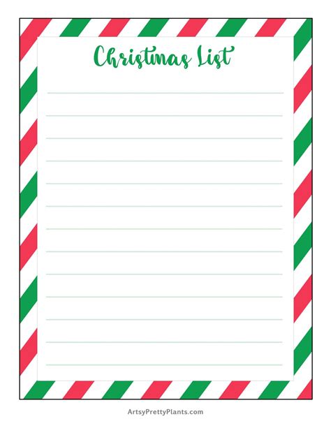 Christmas List Paper Printable Free Stuff To Get For Christmas