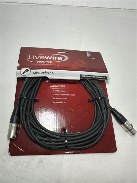 Pack Livewire Essential Xlr Microphone Cable Regular Ft Black Ebay