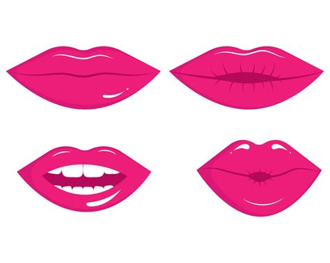 Retro Style Women Lips Set 19565129 Vector Art At Vecteezy