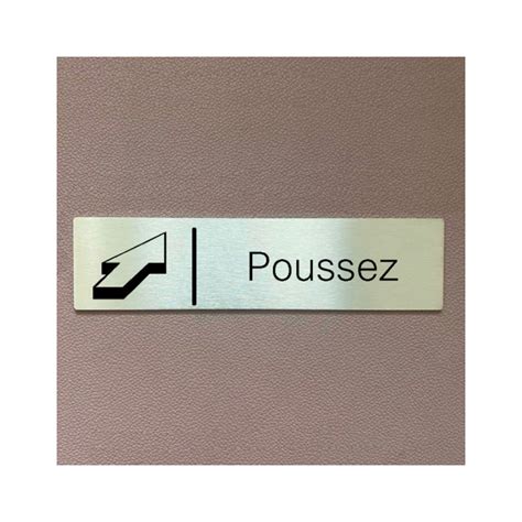 Plaque De Porte Dintérieur Inox Brossé Poussez 150x50 Ou 200x50