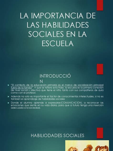 La Importancia De Las Habilidades Sociales En La Pdf Habilidades