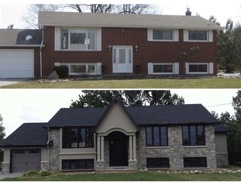 Before/after split level exterior renovation | Exterior remodel, House ...