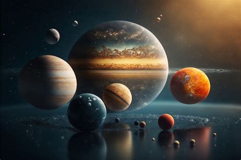 Planetas Del Sistema Solar En El Universo Foto Premium