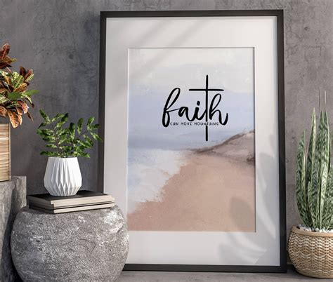 Faith A3 A4 And A5 Posters Religious Wall Art Religious Wall Art Print Handmade Inspirational