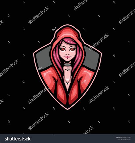 Girl Gamer Mascot Gaming Esport Logo Template Royalty Free Stock