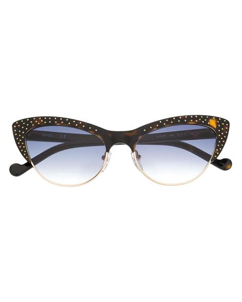 Liu Jo Tortoiseshell Cat Eye Sunglasses In Brown Lyst