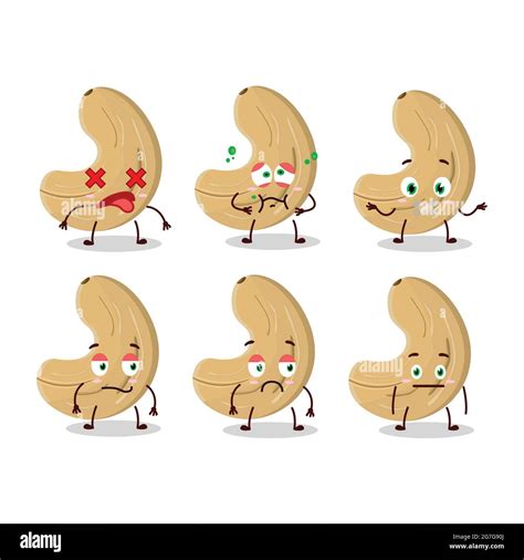 Cashew Nuts Cartoon Character With Nope Expression Vector Illustration