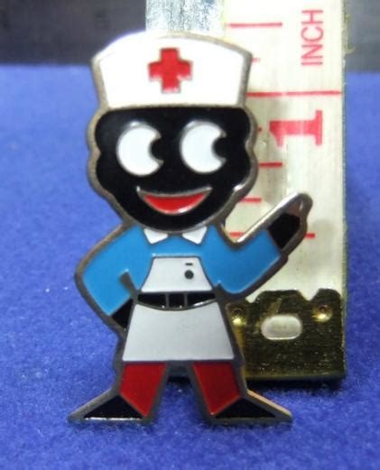 The Badge Shop Robertsons Golly Badge Brooch Nurse 1980s Pointed Feet