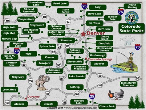 Colorado State Parks Map Recreation Areas Co Vacation Directory