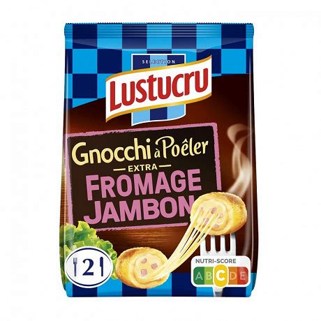 Lustucru gnocchi à poêler extra jambon fromage 280g