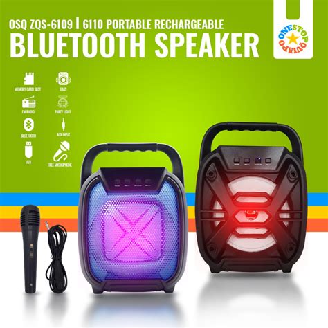 Osq Zqs Karaoke Portable Bluetooth Speaker Inch With Free