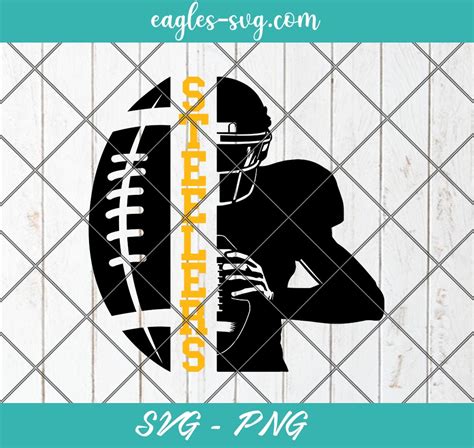 Steelers Football Half Player Svg Png Cricut Clipart Steelers Team Svg