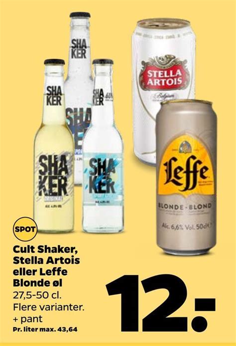 Cult Shaker Stella Artois Eller Leffe Blonde L Tilbud Hos Netto