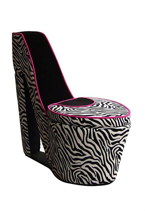 Ore International A High Heel Storage Chair Black Zebra In 2024 Shoe