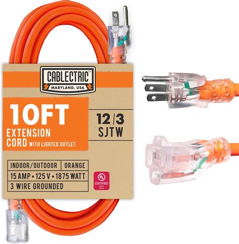 Amazon 100 FT 14 3 Outdoor Extension Cord SJTW Heavy Duty Power