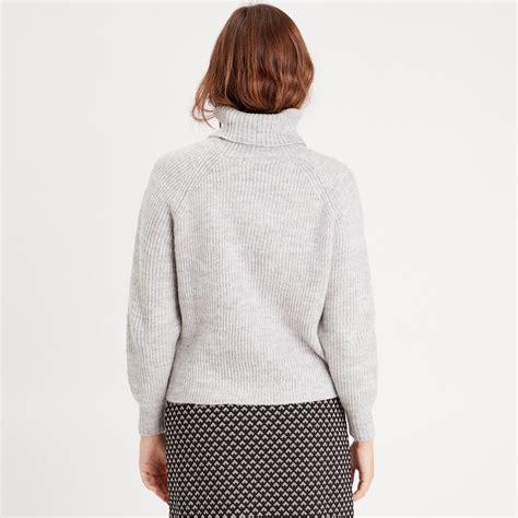 Pull Col Roul C Tel Gris Clair Femme Vibs