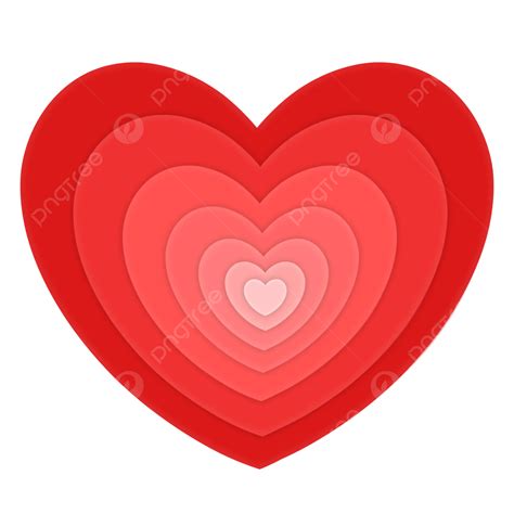 Corazón Rojo Del Amor Del Gradiente En Capas Png Rojo Amor Clipart