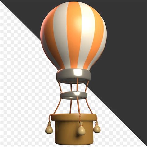 Premium PSD A Hot Air Balloon With A Striped Stripe And Orange Stripes