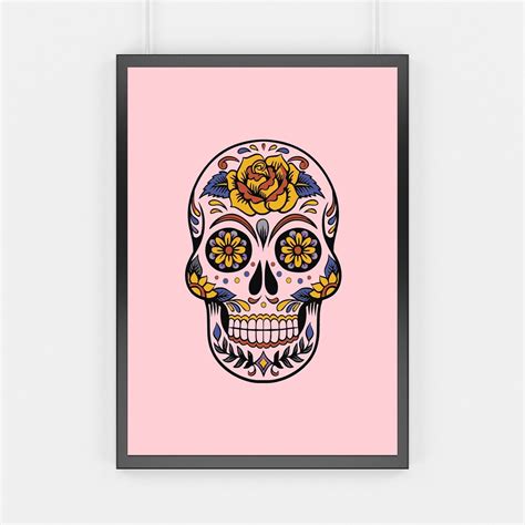 Day of the Dead Prints Sugar Skull Art Printsmexican Skull - Etsy