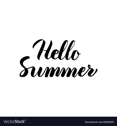 Hello Summer Handwritten Lettering Royalty Free Vector Image