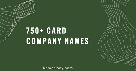 750 Creative Card Company Names Ideas – NamesLady