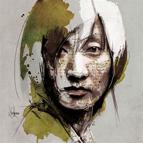 Mixed Media Portraits By Florian Nicolle Portrait Drawing