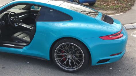 2017 Porsche 911 Carrera 4s Miami Blue 9912 Test Drive Youtube