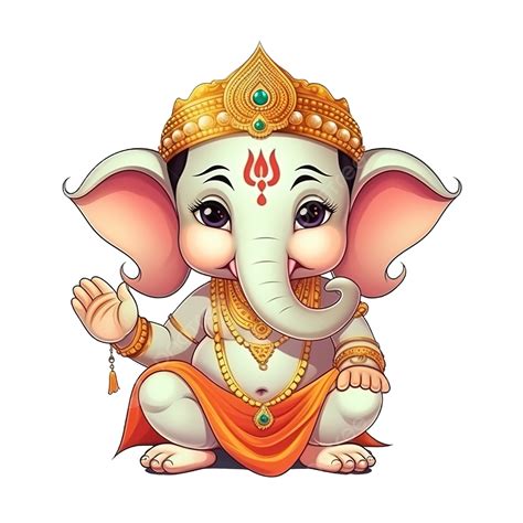 Cartoon Cute Ganesha In Hindu God Clipart Cute Clipart Cartoon