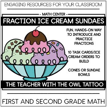 Fractions Game Math Center by The Teacher With The Owl Tattoo | TPT