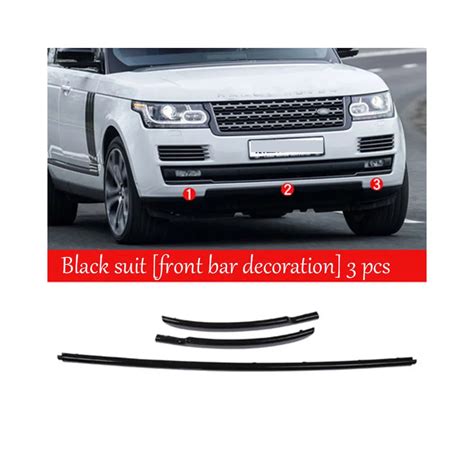 Pcs Gloss Black Front Grill Decoration Strips For Landrover Range