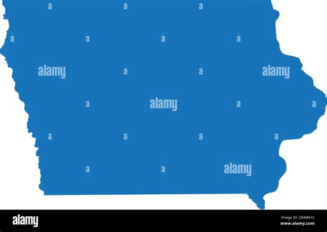 BLUE CMYK color map of IOWA, USA Stock Vector Image & Art - Alamy