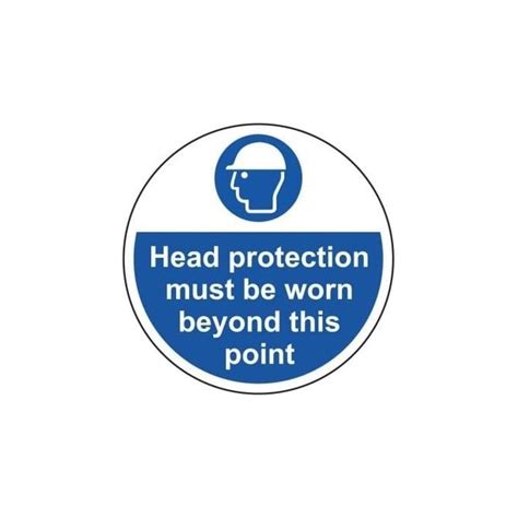 Head Protection Must Be Worn In This Area Floor Sign