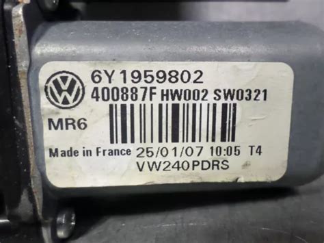 Vw Polo 9n 9n3 Skoda Fabia 6y Passenger Front Left Window Motor Nsf