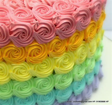 The Sensational Cakes Rainbow Pastel Ombre Rosette Cake Singapore