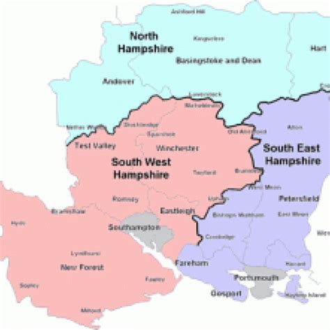 Map Of Hampshire Uk