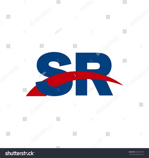 Sr Initial Overlapping Swoosh Letter Logo Blue Royalty Free Stock