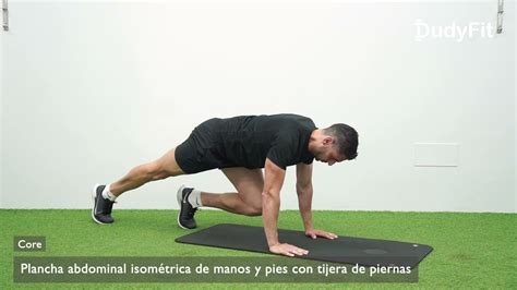 Plancha Abdominal Isométrica De Manos Y Pies Con Tijera De Piernas