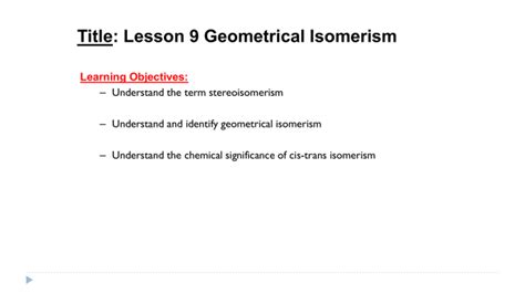 Geometric Isomerism