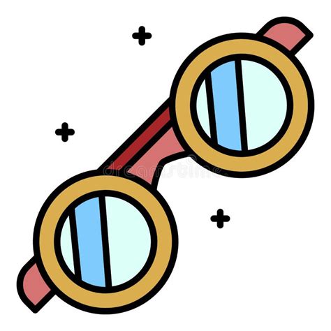 Vector De Contorno De Color De Icono De Gafas De Herrero Ilustración