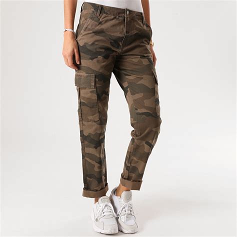 Only Pantalon Cargo Femme Army Vert Kaki Camouflage