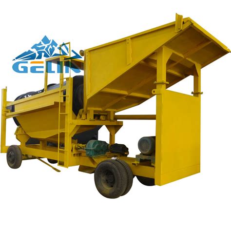 Mobile Small Alluvial Gold Washing Machine Rotary Scrubber Trommel