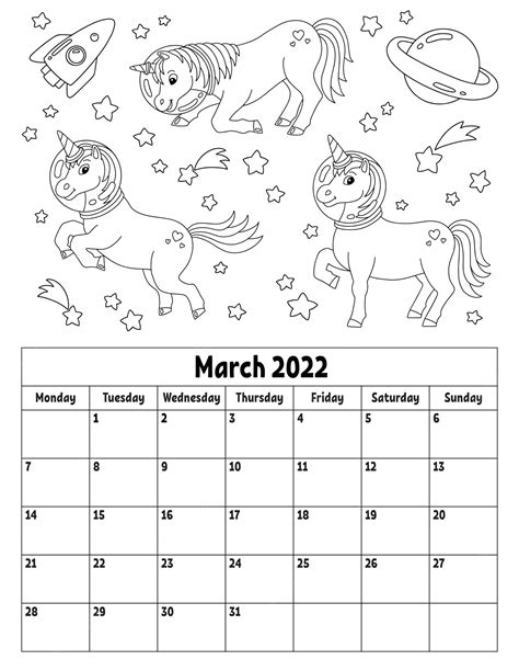 Cute March Calendar 2022