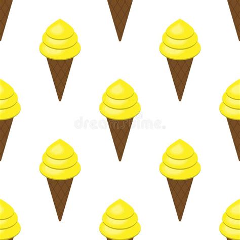 Ice Cream Cone Cream Vector Seamless Pattern Stock Illustration